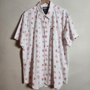 Dixxon Shirt Mens XL White Red Reaper Madness D-Lite Button Up Motorcycle Print